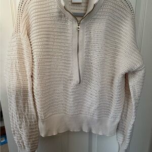 Varley Cream Half-Zip Women's Sweater - LG